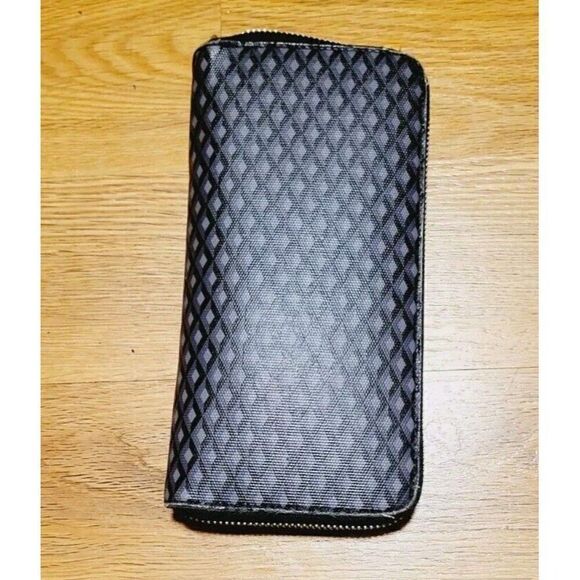 DUNHILL Engine Turn Luggage Canvas Zip Coat Wallet - Picture 10 of 12